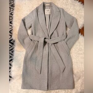 Abercrombie & Fitch Wool Light Gray Coat